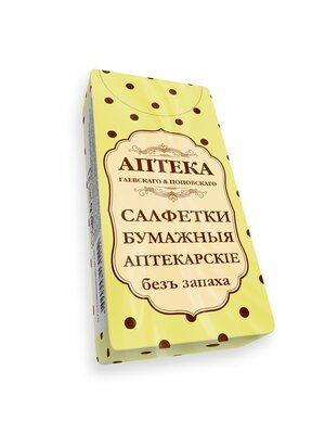 Хусточки паперові Аптека Гаєвського & Поповського двошарові білі, 10 шт х 10 уп