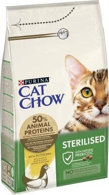 Корм сухий для кішок Purina Cat Chow Sterilised з куркою, 1,5 кг