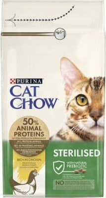 Корм сухий для кішок Purina Cat Chow Sterilised з куркою, 1,5 кг