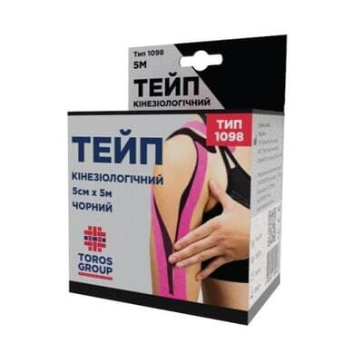 Кінезіо тейп Торос Груп 1098 5 cм x 5 м, чорний