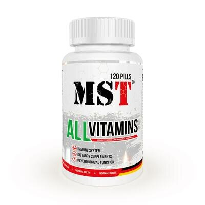 Вітаміни MST Nutrition All Vitamins смак полуниці, 120 жувальних таблеток