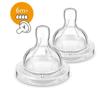 Соска силіконова Philips Avent Classic+ SCF634/27, 4 отвори, від 6 місяців, 2 шт