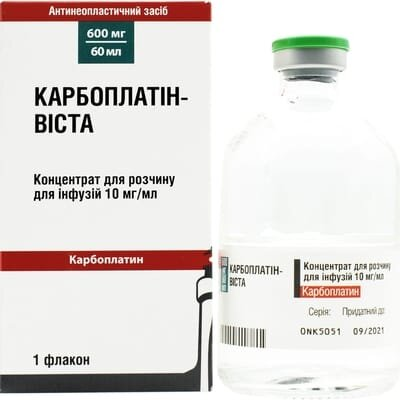 Карбоплатін-Віста концентрат для р-ну д/інф. 10 мг/мл (600 мг) по 60 мл №1 у флак.