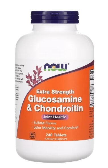 Глюкозамін та хондроїтин NOW Extra Strength Glucosamine & Chondroitin таблетки №240