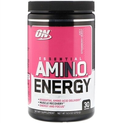 Амінокислота Optimum Nutrition Essential Amin.o. Energy, полуничний вибух, 30 порцій