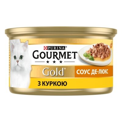 Корм вологий для кішок Purina Gourmet Gold Соус Де-Люкс з куркою, 85 г