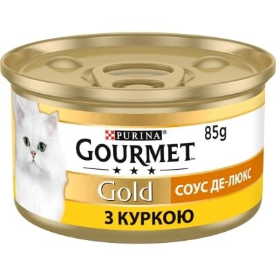 Корм вологий для кішок Purina Gourmet Gold Соус Де-Люкс з куркою, 85 г