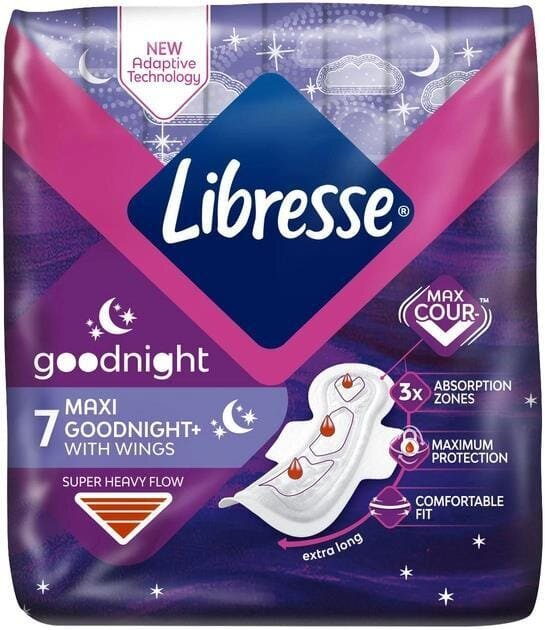 Прокладки гігієнічні Libresse Goodnight Maxi, 7 шт