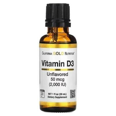 Вітамін D3 California Gold Nutrition Vitamin D3 2000 МО, 30 мл