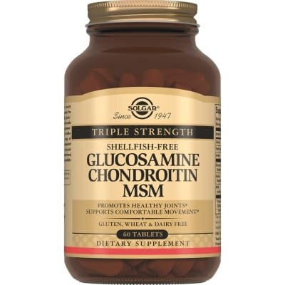 Глюкозамін хондроїтин МСМ Solgar Glucosamine Chondroitin MSM Triple Strength таблетки №60