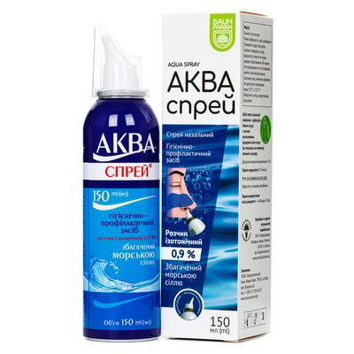 Аква Спрей Baum Pharm спрей наз. 0.9 % по 150 мл у флак.