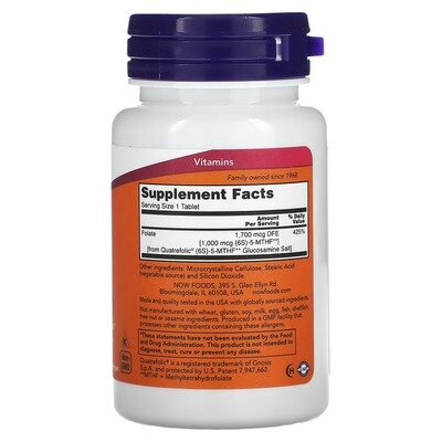 Метилфолат NOW Methyl Folate 1000 мкг таблетки №90