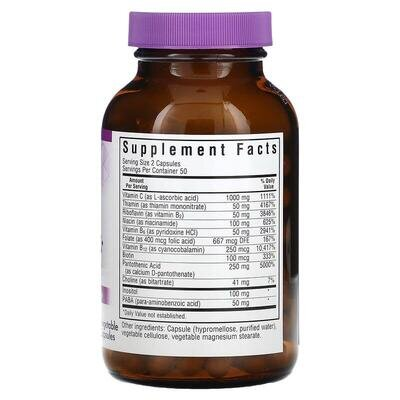 Вітаміни Стрес В-Комплекс 100 Bluebonnet Nutrition Stress B Complex, капсули №100