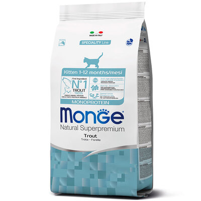 Корм сухий Monge Kitten для кошенят віком від 1 до 12 місяців з фореллю, 400 г