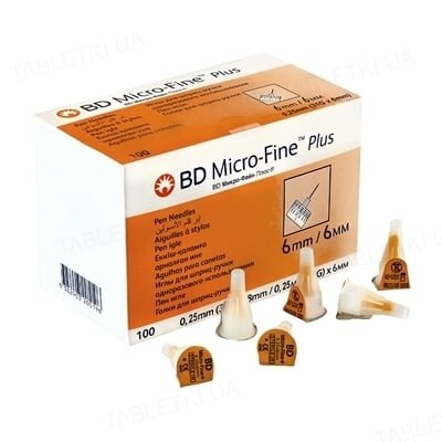 Голки для шприц-ручки BD Micro-Fine Plus 31G (0.25 x 6 мм), 1 штука