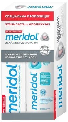 Набір Meridol Дбайливе відбілювання Зубна паста 75 мл + ополіскувач 100 мл
