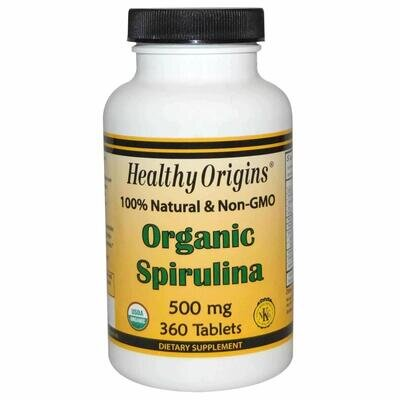 Спіруліна Healthy Origins Organic Spirulina 500 мг, 360 таблеток