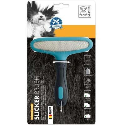 Щітка-пуходерка M-Pets Double-Sided Slicker двостороння для собак, 15x17 см