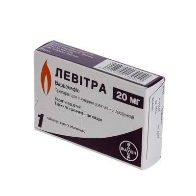 Левітра таблетки, в/о по 20 мг №1