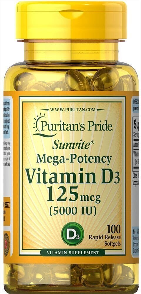 Вітамін Д3 Puritan's Pride Vitamin D3 5000, 100 капсул