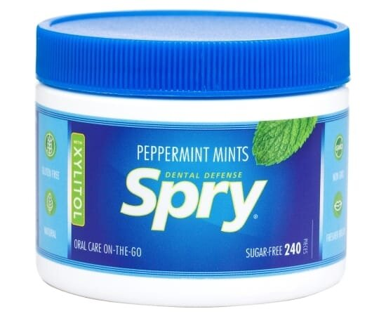 Драже Spry Натуральні з м'ятою перцевою та ксилітом, 240 штук
