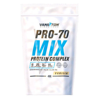 Протеїн Vansiton Pro-70 Mix Protein Complex, ваніль, 450 г