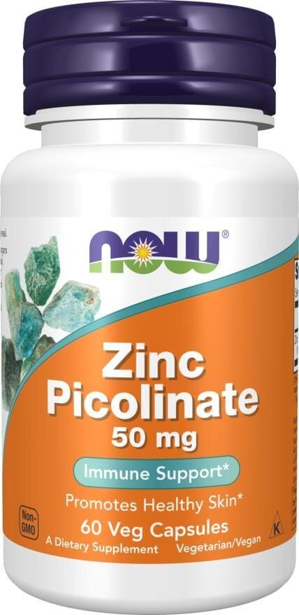 Цинк піколінат NOW Zinc Picolinate 50 мг вег. капсули №60