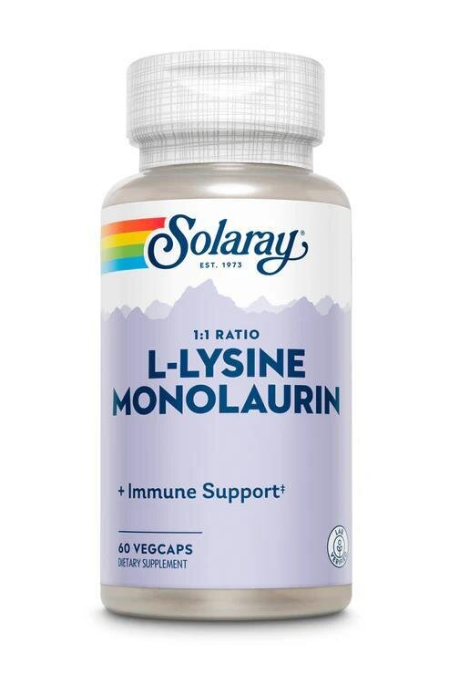 L-лізин Монолаурин Solaray L-Lysine Monolaurin, 60 капсул