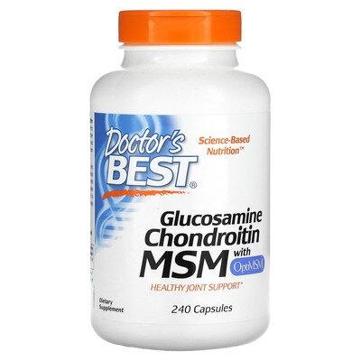 Глюкозамін хондроїтин МСМ Doctor's Best Glucosamine Chondroitin MSM with OptiMSM, 240 вегетаріанських капсул