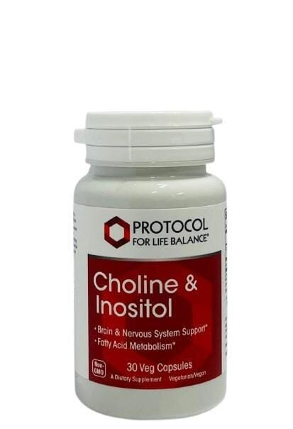 Холін та інозитол Protocol for Life Balance Choline & Inositol 250 мг/250 мг, 30 веганських капсул