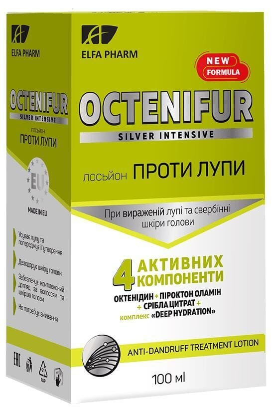 Лосьйон Elfa Pharm Octenifur Silver Intensive проти лупи, 100 мл