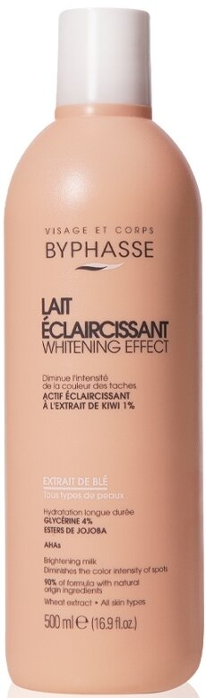Молочко для тіла Byphasse Whitening Effect освітлення з екстрактом пшениці, 500 мл