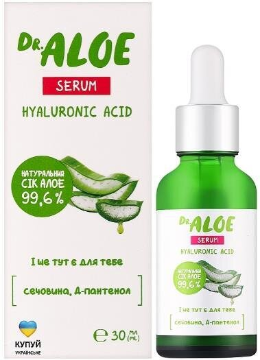 Сироватка для обличчя Dr.Aloe з гіалуроновою кислотою, 30 мл