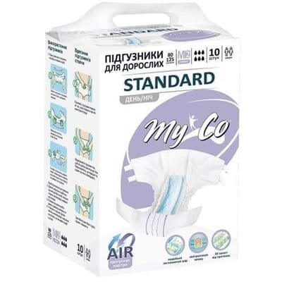 Підгузки для дорослих MyCo Standard, розмір M/2,10 штук