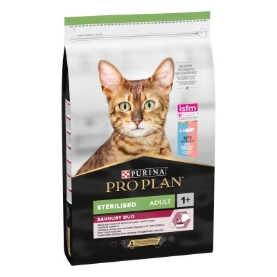 Корм сухий для стерилізованих кішок і котів Purina Pro Plan Sterilised Adult 1+ з тріскою та фореллю, 10 кг