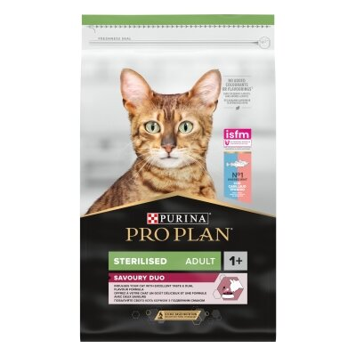 Корм сухий для стерилізованих кішок і котів Purina Pro Plan Sterilised Adult 1+ з тріскою та фореллю, 10 кг