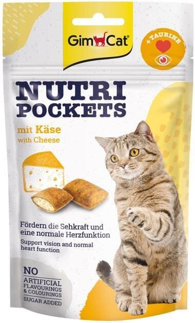 Ласощі для кішок GimCat Nutri Pockets з сиром та таурином, 60 г