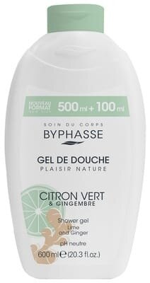 Гель для душу Byphasse Plaisir Nature Лайм та імбир, 600 мл