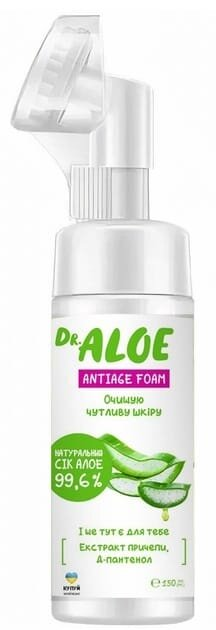 Пінка для вмивання Dr. ALOE Anti-Age очищуюча для чутливої шкіри, 150 мл
