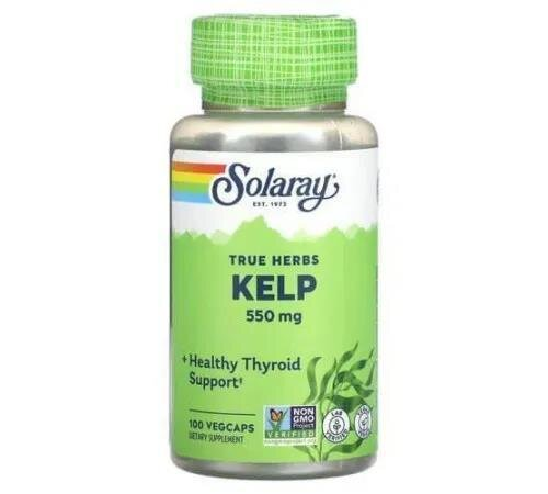 Келп бура водорість Solaray Kelp Seaweed 550 мг, 100 капсул