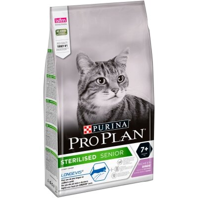 Корм сухий для стерилізованих кішок старше 7 років Purina Pro Plan Sterilised Senior з індичкою, 1,5 кг