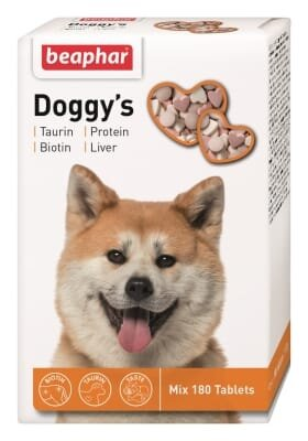 Вітаміни для собак Beaphar Doggy's Mix з таурином та біотином, печінкою та протеїном, 180 таблеток