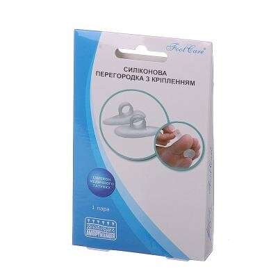Перегородка міжпальцева Foot Care TS-110 силіконова, з кріпленням, розмір L (39 - 46), 1 пара