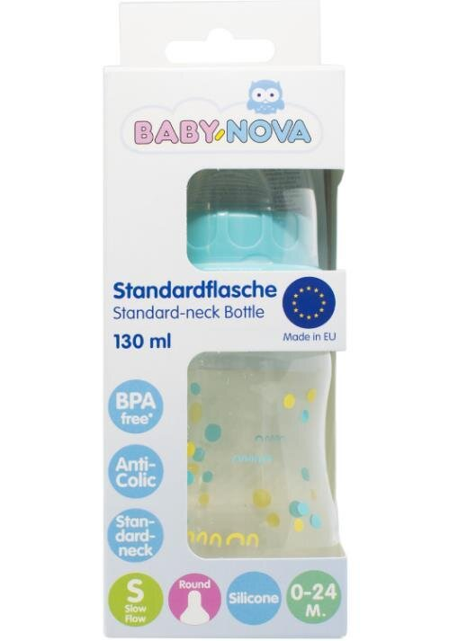 Пляшечка Baby-Nova 45010-2 поліпропілен, блакитна, 130 мл