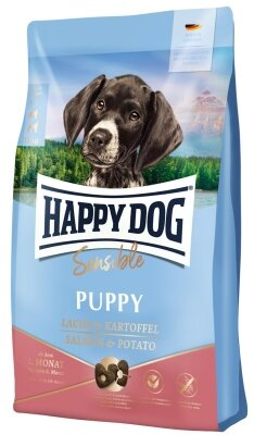 Корм сухий Happy Dog Sensible Puppy Lachs & Kartoffel для цуценят віком від 4 тижнів до 6 місяців з лососем та картоплею, 1 кг.