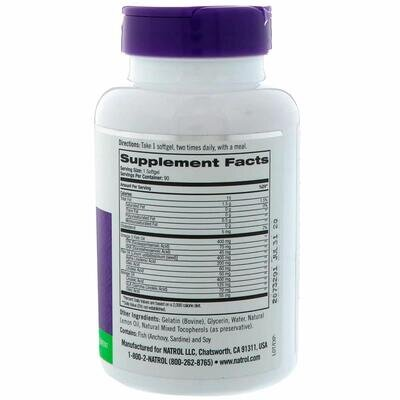 Омега 3-6-9 Natrol Omega 3-6-9 Complex з лимонним смаком, 1200 мг, 90 капсул