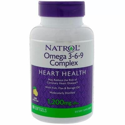 Омега 3-6-9 Natrol Omega 3-6-9 Complex з лимонним смаком, 1200 мг, 90 капсул