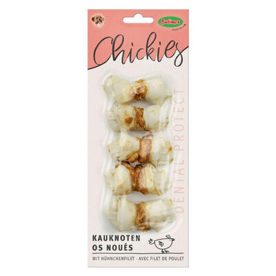 Ласощі жувальні Bubimex Knotted Сhewing Bones with Chicken Fillet кістки з курячим філе для собак, 5 шт