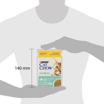 Корм вологий для кішок Purina Cat Chow Hairball для виведення вовни з куркою та зеленою квасолею в желе, 85 г