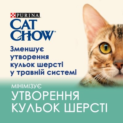 Корм вологий для кішок Purina Cat Chow Hairball для виведення вовни з куркою та зеленою квасолею в желе, 85 г